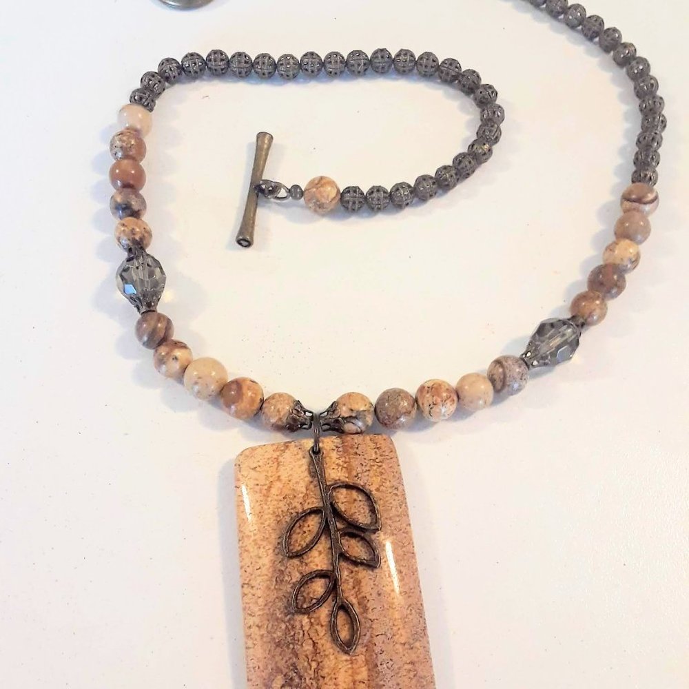 Jasper & Antique Bronze Necklace